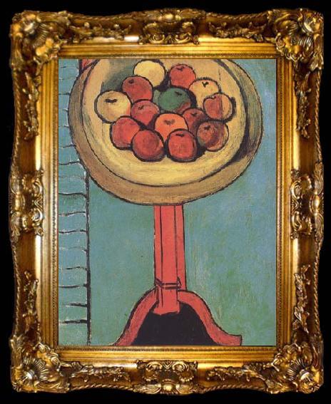 framed  Henri Matisse Apples on the Table against a Green Background (mk35), ta009-2